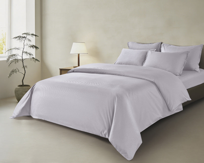 Epinova Silkysoft Dobby 980TC Microfiber Bedsheet (Lilac Moon) | Fitted Set | Bedset