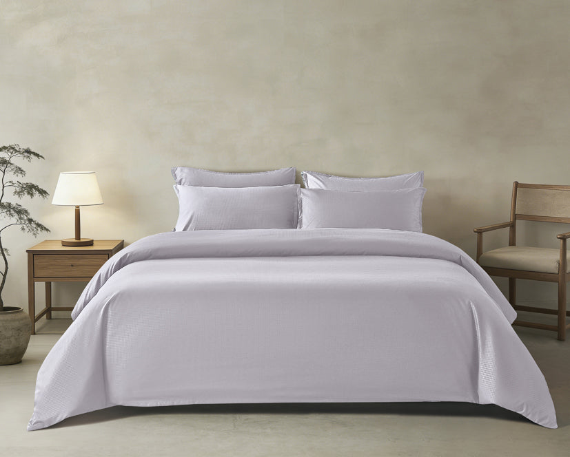 Epinova Silkysoft Dobby 980TC Microfiber Bedsheet (Lilac Moon) | Fitted Set | Bedset