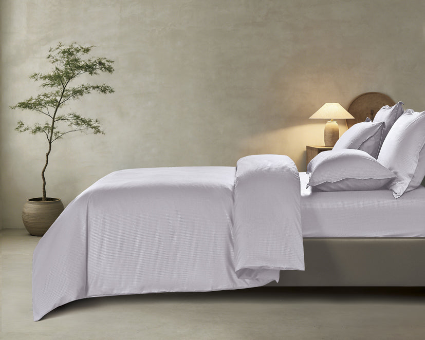 Epinova Silkysoft Dobby 980TC Microfiber Bedsheet (Lilac Moon) | Fitted Set | Bedset