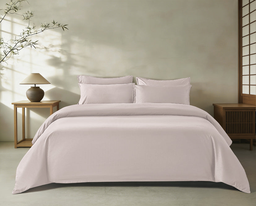 Epinova Silkysoft Dobby 980TC Microfiber Bedsheet (Hushed Lilac) | Fitted Set | Bedset