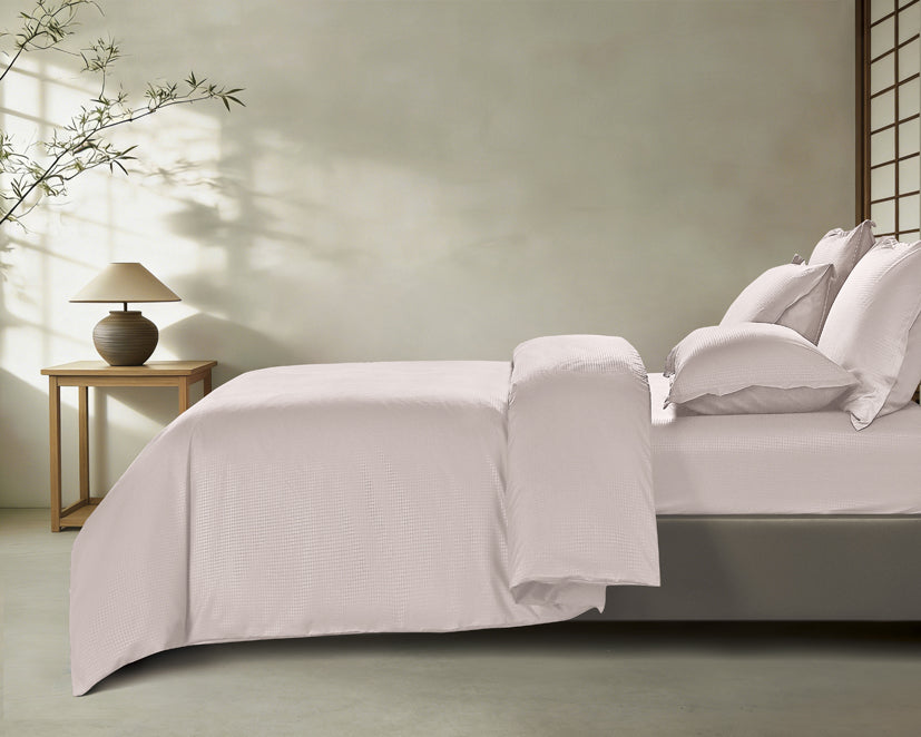 Epinova Silkysoft Dobby 980TC Microfiber Bedsheet (Hushed Lilac) | Fitted Set | Bedset