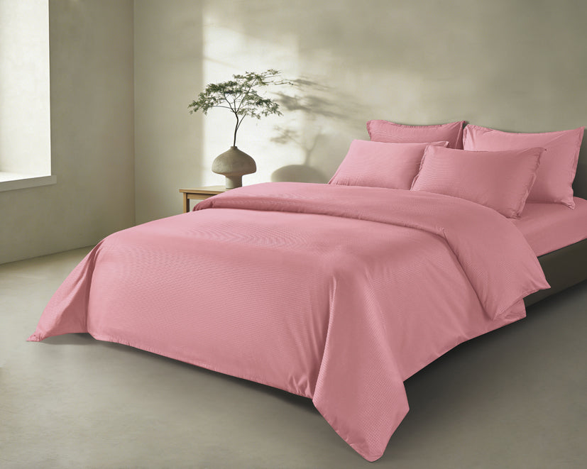 Epinova Silkysoft Dobby 980TC Microfiber Bedsheet (Dusk Rose) | Fitted Set | Bedset