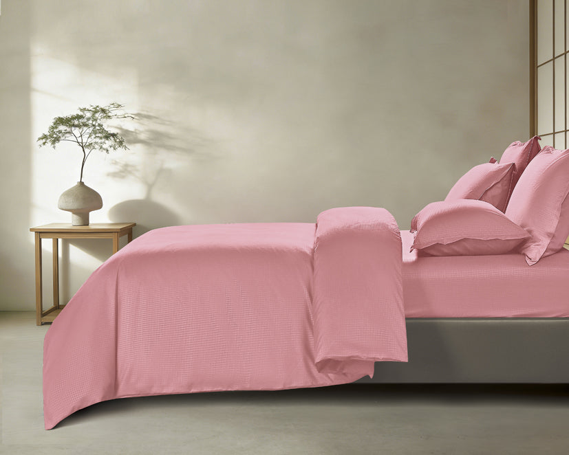 Epinova Silkysoft Dobby 980TC Microfiber Bedsheet (Dusk Rose) | Fitted Set | Bedset