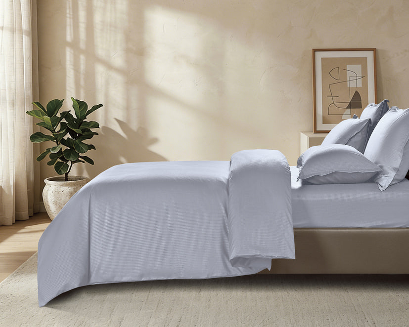 Epinova Silkysoft Dobby 980TC Microfiber Bedsheet (Dull Purple) | Fitted Set | Bedset