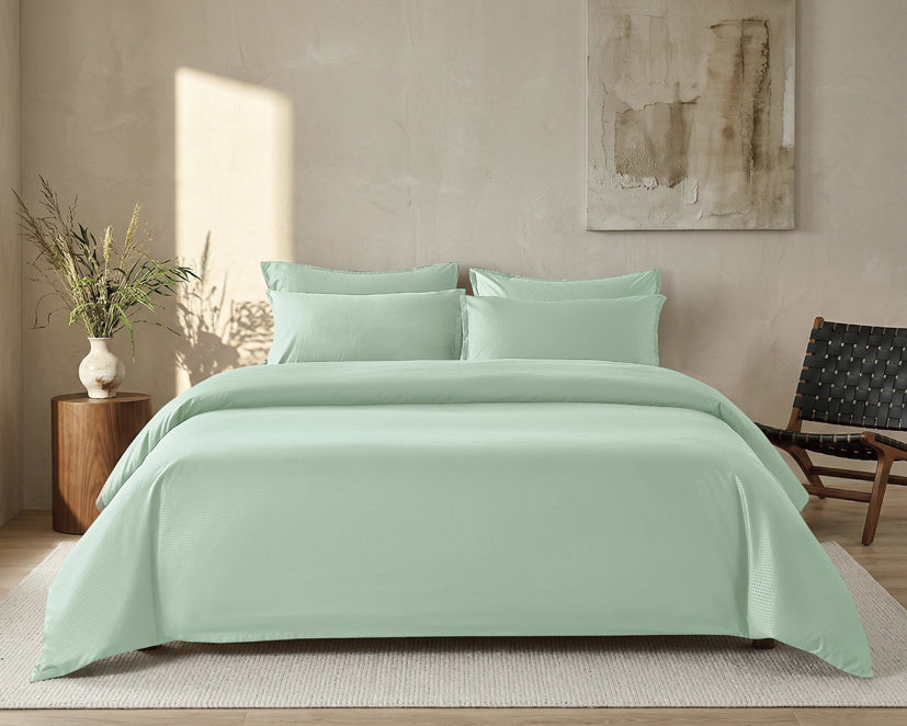 Epinova Silkysoft Dobby 980TC Microfiber Bedsheet (Subtle Green) | Fitted Set | Bedset
