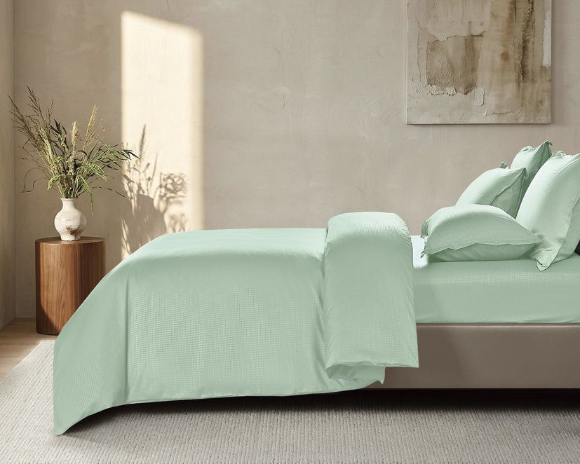 Epinova Silkysoft Dobby 980TC Microfiber Bedsheet (Subtle Green) | Fitted Set | Bedset