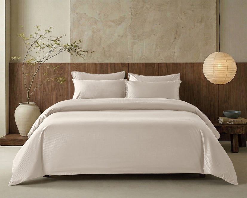 Epinova Silkysoft Dobby 980TC Microfiber Bedsheet (Milk Latte) | Fitted Set | Bedset