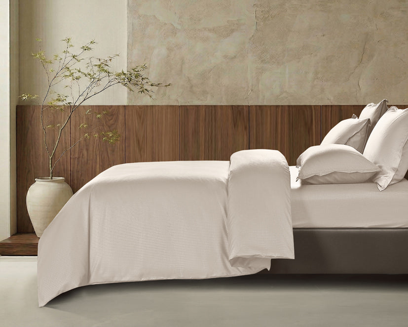 Epinova Silkysoft Dobby 980TC Microfiber Bedsheet (Milk Latte) | Fitted Set | Bedset