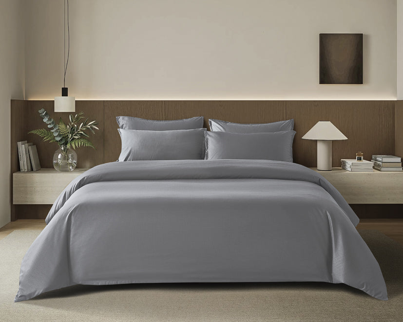 Epinova Silkysoft Dobby 980TC Microfiber Bedsheet (Charcoal) | Fitted Set | Bedset