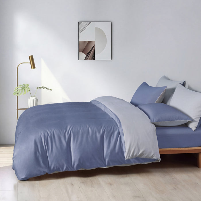 Epinova Silkysoft 980TC Microfiber Bedsheet | Bedset (Purple Blue)
