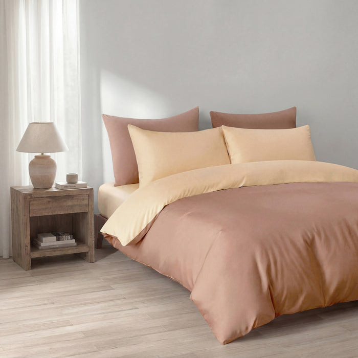 Epinova Silkysoft 980TC Microfiber Bedsheet | Fitted Sheet Set | Bedset (Cafe)