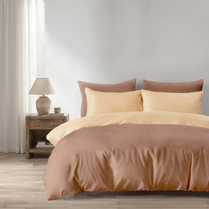 Epinova Silkysoft 980TC Microfiber Bedsheet | Fitted Sheet Set | Bedset (Cafe)