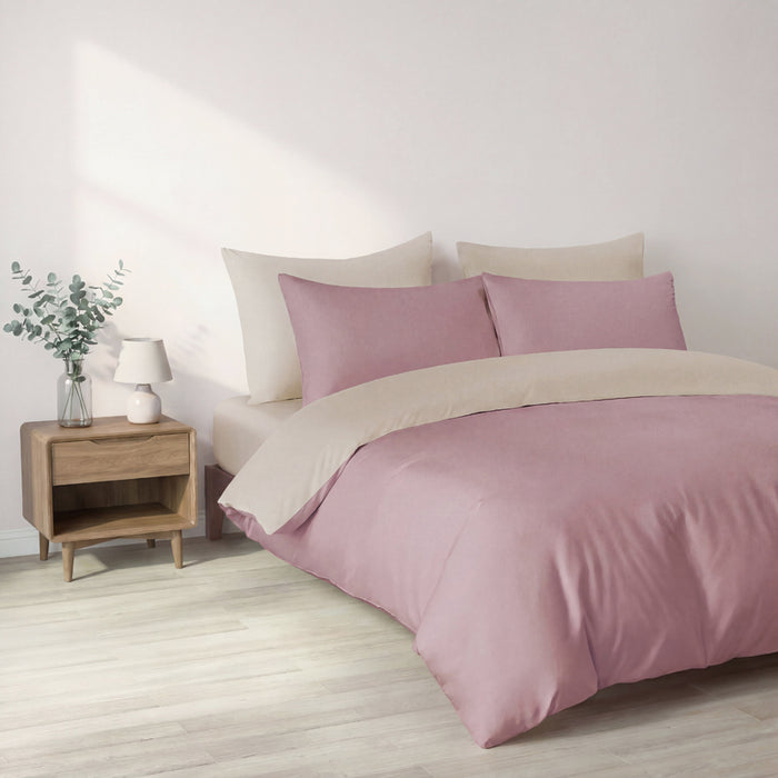 Epinova Silkysoft 980TC Microfiber Bedsheet | Fitted Sheet Set | Bedset (Heather Rose)