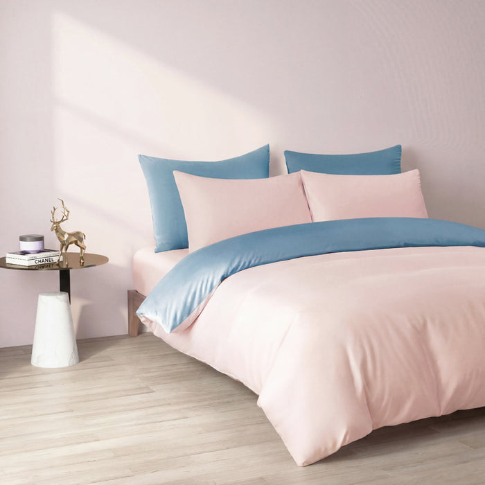 Epinova Silkysoft 980TC Microfiber Bedsheet | Fitted Sheet Set | Bedset (Shell Pink)