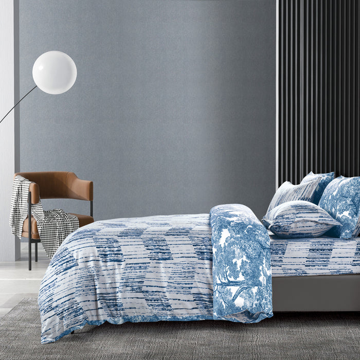 Epinova Silkysoft Printed 980TC EVP9194 Bedsheet | Fitted Sheet Set | Bedset