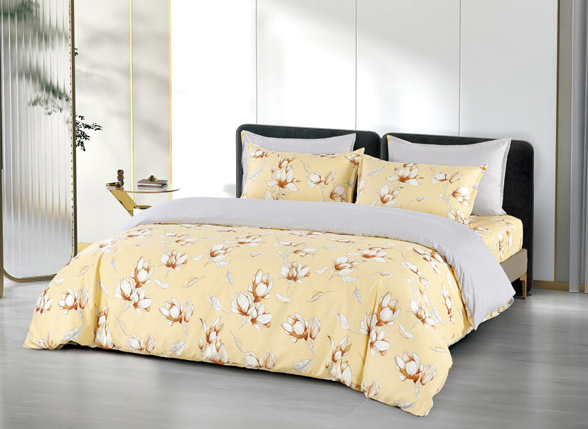 Epinova Silkysoft Printed 980TC EVP9208 Bedsheet | Fitted Sheet Set | Bedset