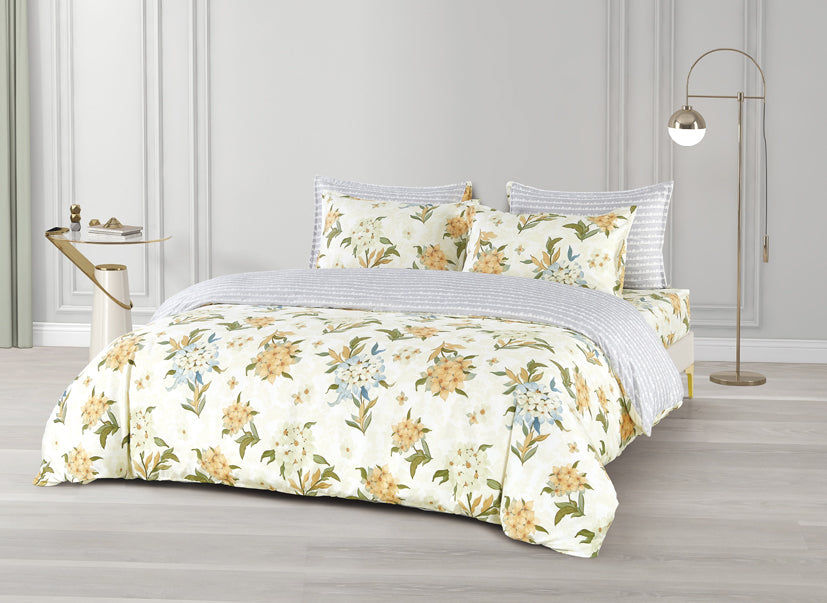 Epinova Silkysoft Printed 980TC EVP9209 Bedsheet | Fitted Sheet Set | Bedset