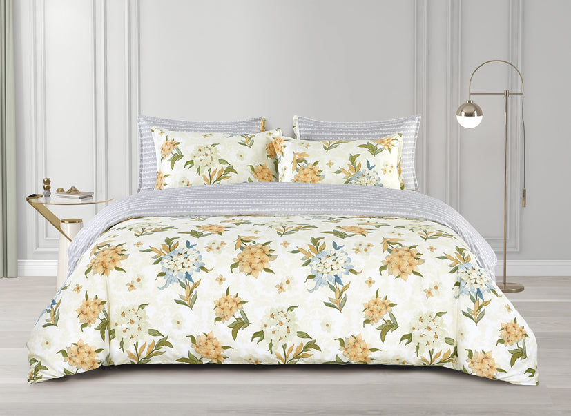 Epinova Silkysoft Printed 980TC EVP9209 Bedsheet | Fitted Sheet Set | Bedset