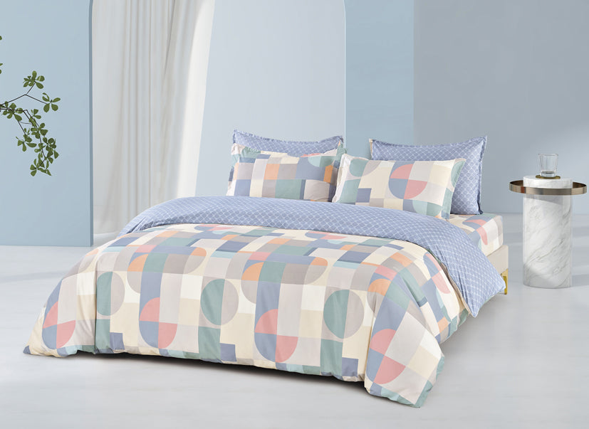 Epinova Silkysoft Printed 980TC EVP9210 Bedsheet | Fitted Sheet Set | Bedset