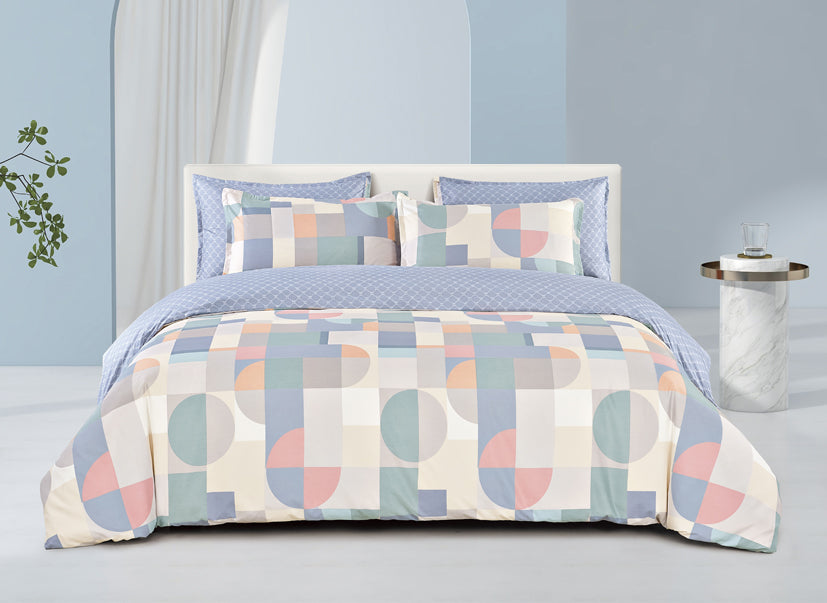 Epinova Silkysoft Printed 980TC EVP9210 Bedsheet | Fitted Sheet Set | Bedset