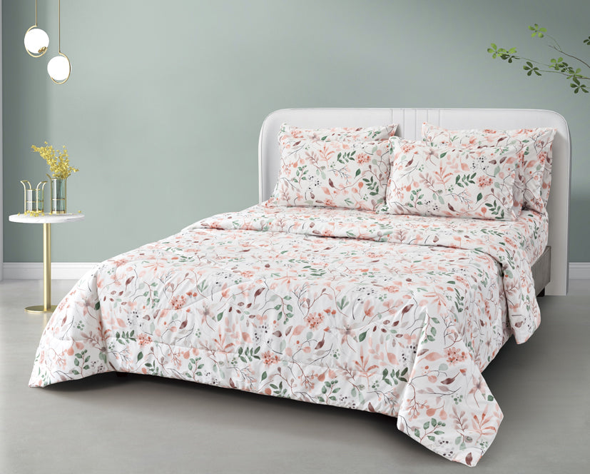 Epinova Silkysoft Printed 980TC EVP9224 Bedsheet | Fitted Sheet Set | Bedset