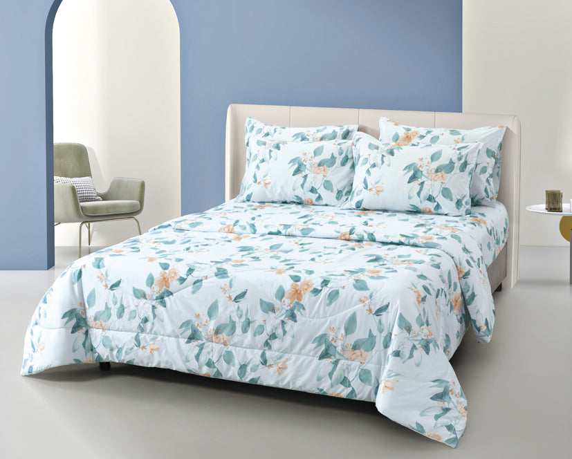 Epinova Silkysoft Printed 980TC EVP9226 Bedsheet | Fitted Sheet Set | Bedset