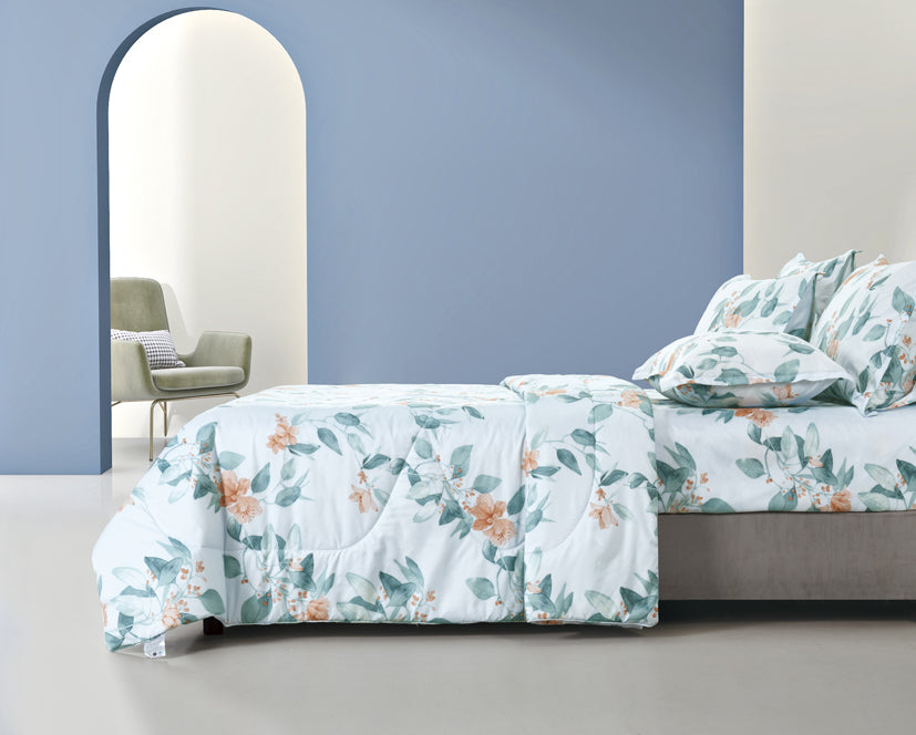 Epinova Silkysoft Printed 980TC EVP9226 Bedsheet | Fitted Sheet Set | Bedset