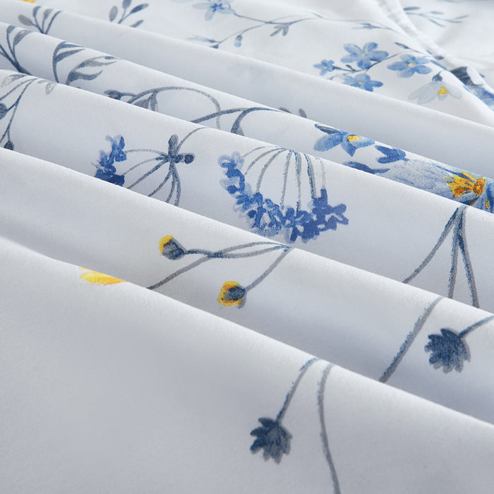 Epinova Silkysoft Printed 980TC EVP9232 Bedsheet | Fitted Sheet Set | Bedset
