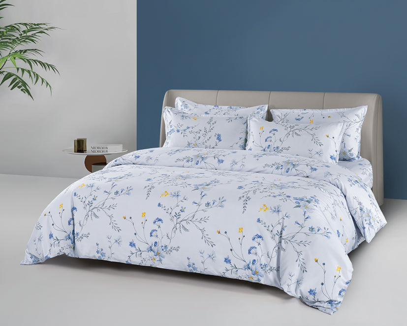 Epinova Silkysoft Printed 980TC EVP9232 Bedsheet | Fitted Sheet Set | Bedset