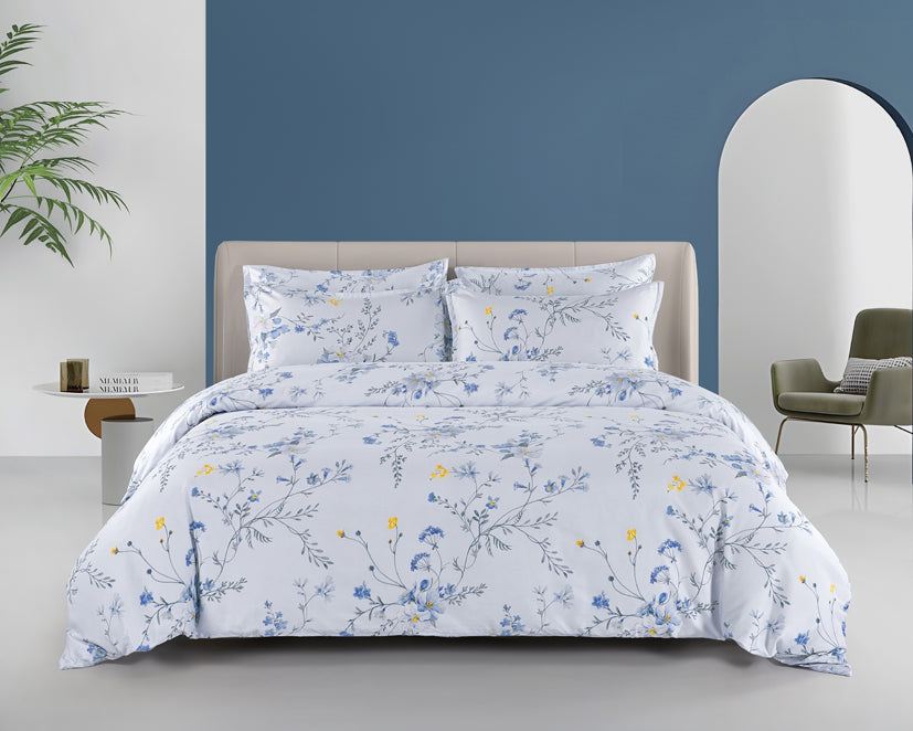 Epinova Silkysoft Printed 980TC EVP9232 Bedsheet | Fitted Sheet Set | Bedset