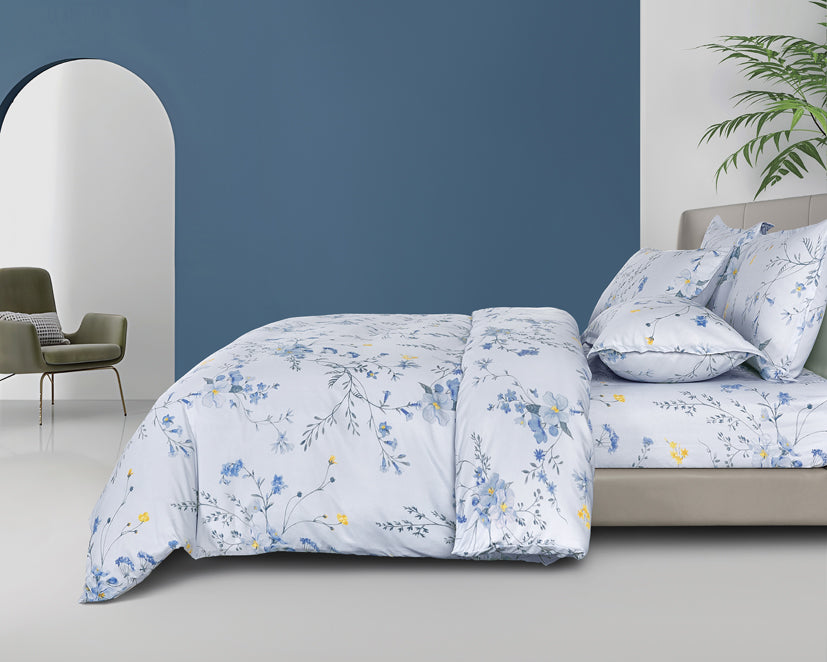 Epinova Silkysoft Printed 980TC EVP9232 Bedsheet | Fitted Sheet Set | Bedset