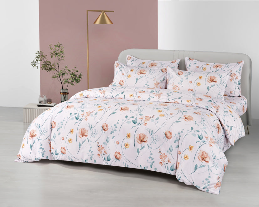 Epinova Silkysoft Printed 980TC EVP9233 Bedsheet | Fitted Sheet Set | Bedset