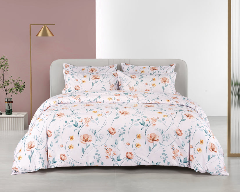 Epinova Silkysoft Printed 980TC EVP9233 Bedsheet | Fitted Sheet Set | Bedset