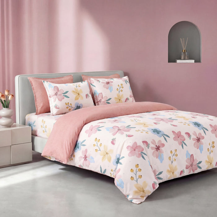 Epinova Silkysoft Printed 980TC EVP9235 Bedsheet | Fitted Sheet Set | Bedset