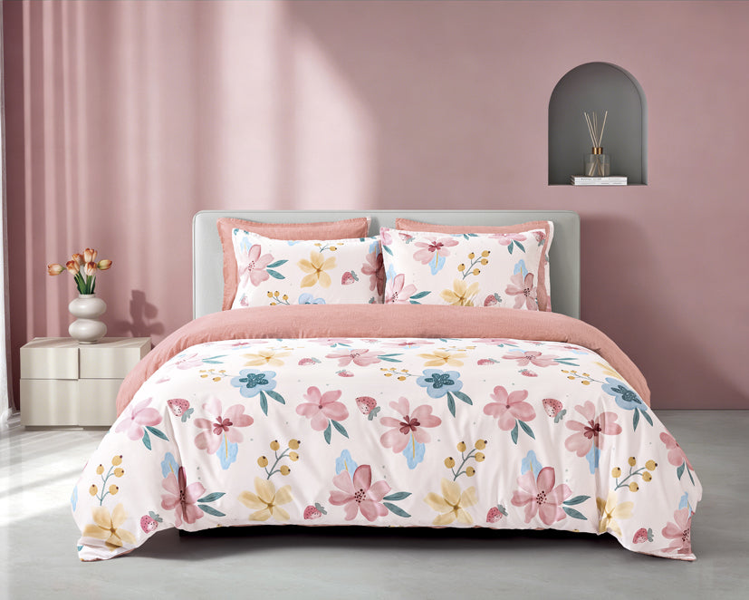 Epinova Silkysoft Printed 980TC EVP9235 Bedsheet | Fitted Sheet Set | Bedset