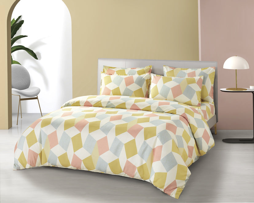 Epinova Silkysoft Printed 980TC EVP9252 Bedsheet | Fitted Sheet Set | Bedset