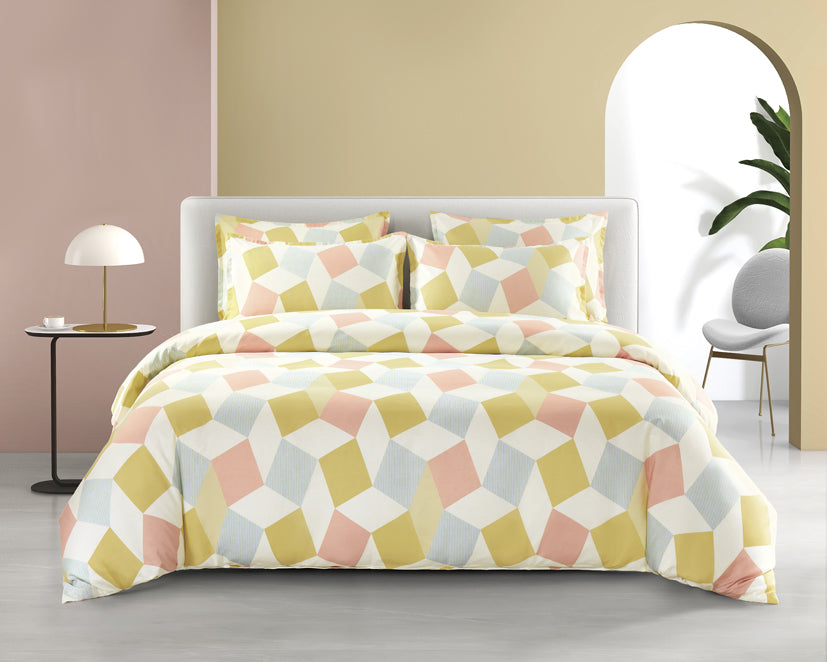 Epinova Silkysoft Printed 980TC EVP9252 Bedsheet | Fitted Sheet Set | Bedset