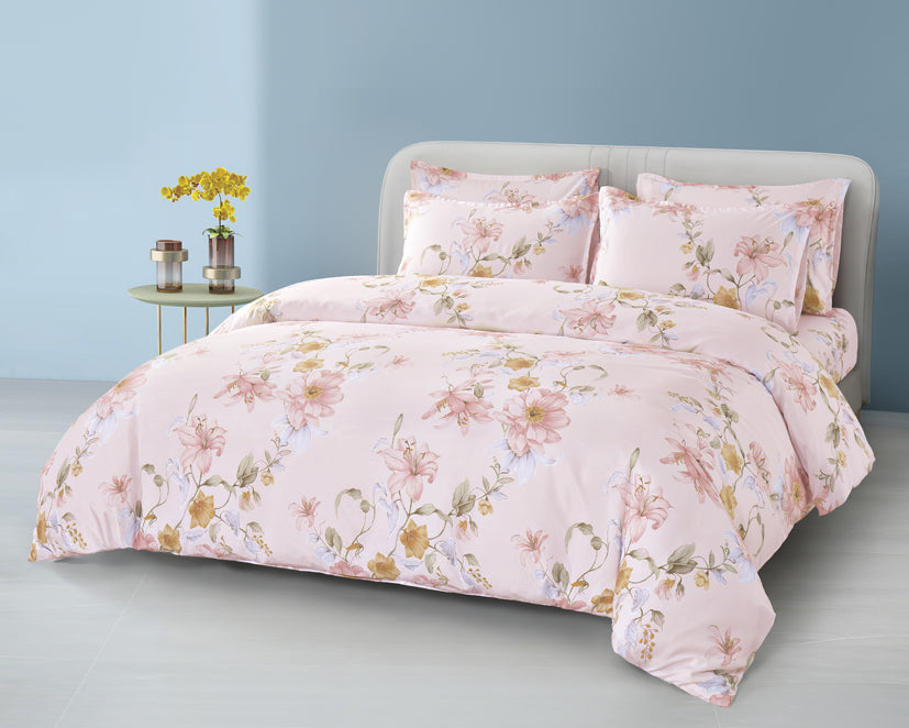 Epinova Silkysoft Printed 980TC EVP9253 Bedsheet | Fitted Sheet Set | Bedset