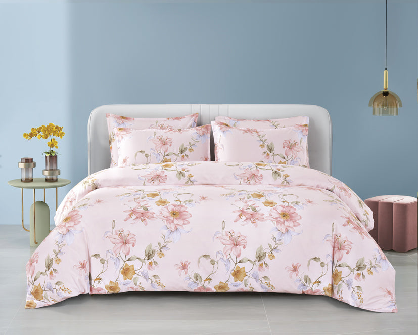 Epinova Silkysoft Printed 980TC EVP9253 Bedsheet | Fitted Sheet Set | Bedset