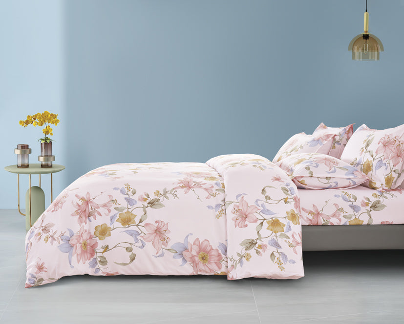 Epinova Silkysoft Printed 980TC EVP9253 Bedsheet | Fitted Sheet Set | Bedset