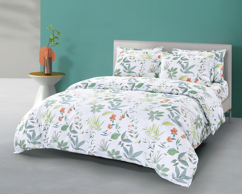 Epinova Silkysoft Printed 980TC EVP9255 Bedsheet | Fitted Sheet Set | Bedset