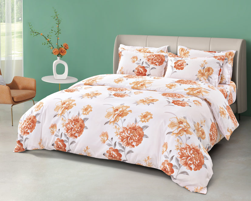 Epinova Silkysoft Printed 980TC EVP9259 Bedsheet | Fitted Sheet Set | Bedset