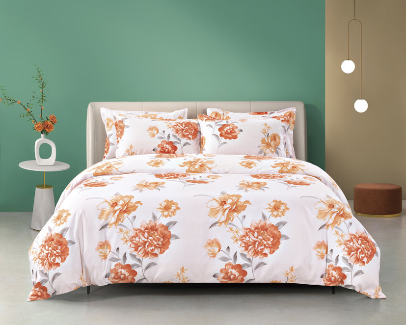 Epinova Silkysoft Printed 980TC EVP9259 Bedsheet | Fitted Sheet Set | Bedset