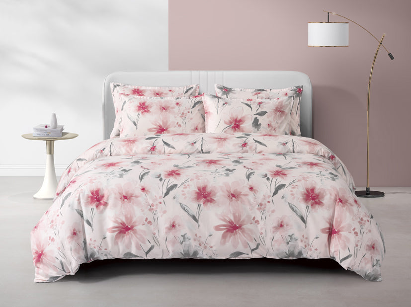Epinova Silkysoft Printed 980TC EVP9264 Bedsheet | Fitted Sheet Set | Bedset