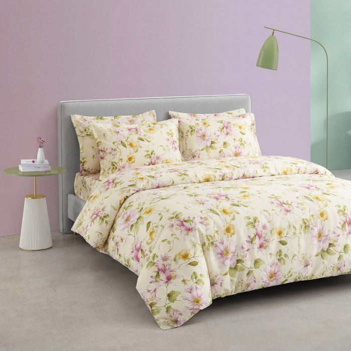 Epinova Silkysoft Printed 980TC EVP9267 Bedsheet | Fitted Sheet Set | Bedset