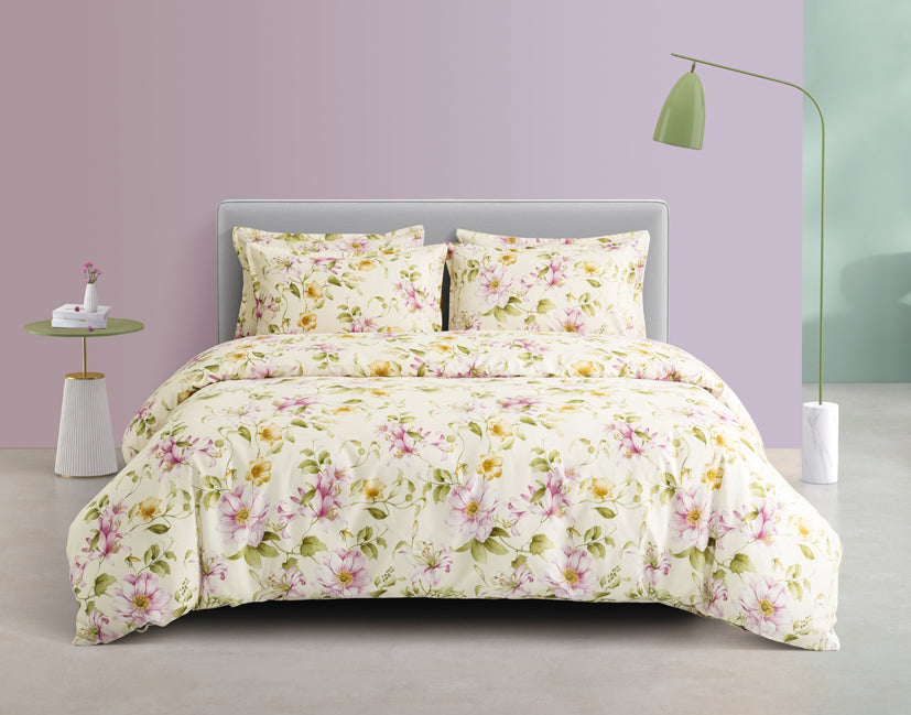 Epinova Silkysoft Printed 980TC EVP9267 Bedsheet | Fitted Sheet Set | Bedset