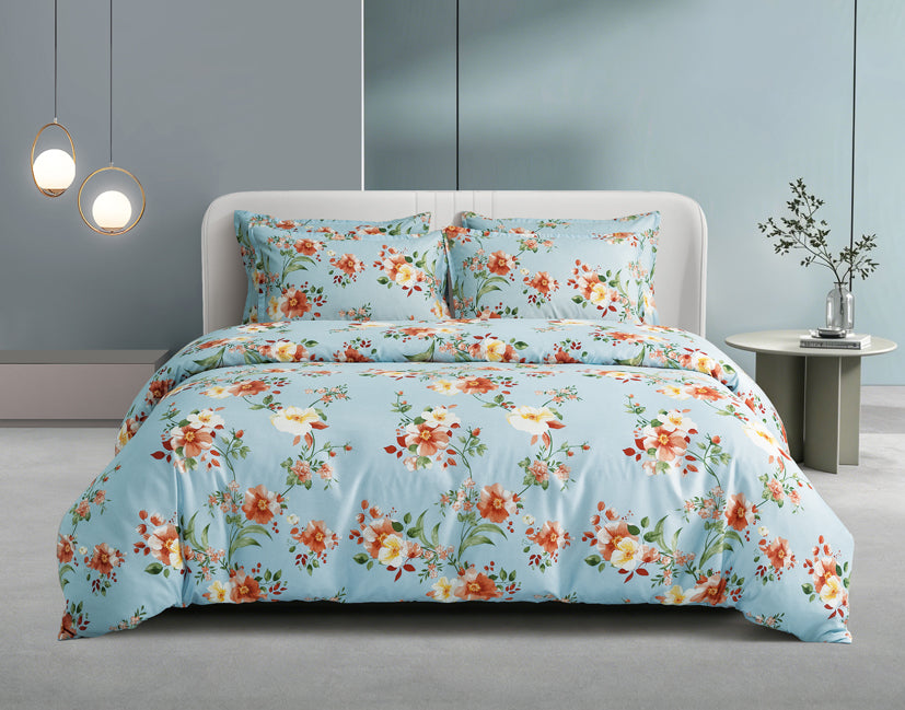 Epinova Silkysoft Printed 980TC EVP9270 Bedsheet | Fitted Sheet Set | Bedset