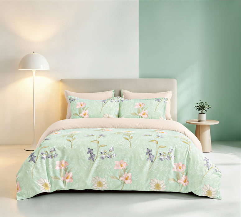 Epinova Silkysoft Printed 980TC EVP9274 Bedsheet | Fitted Sheet Set | Bedset