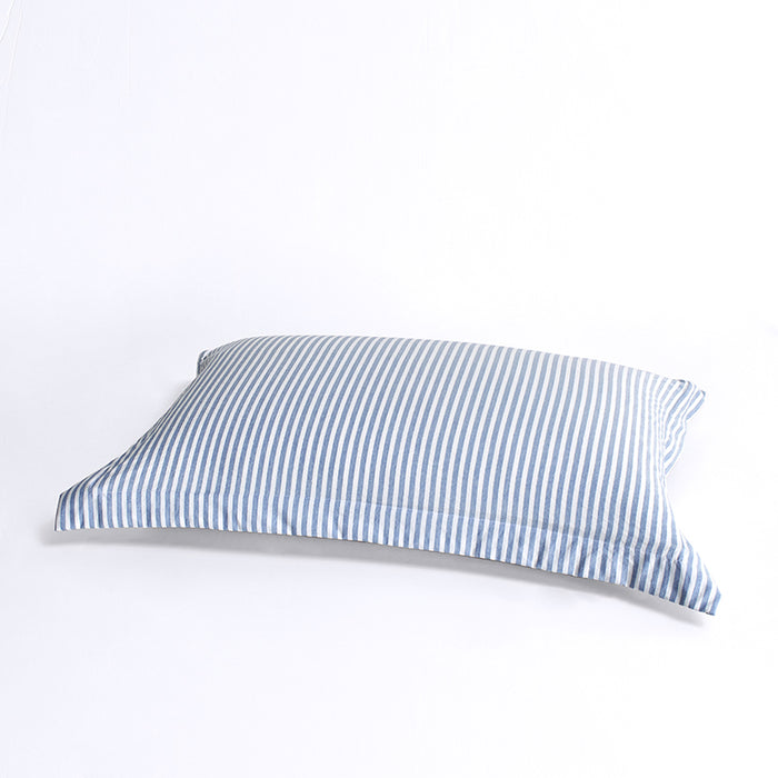 Epinova Urutora Series 1000TC Stonewashed Yarn-Dyed Bedsheet | Fitted Sheet | Bedset (Yale Blue)