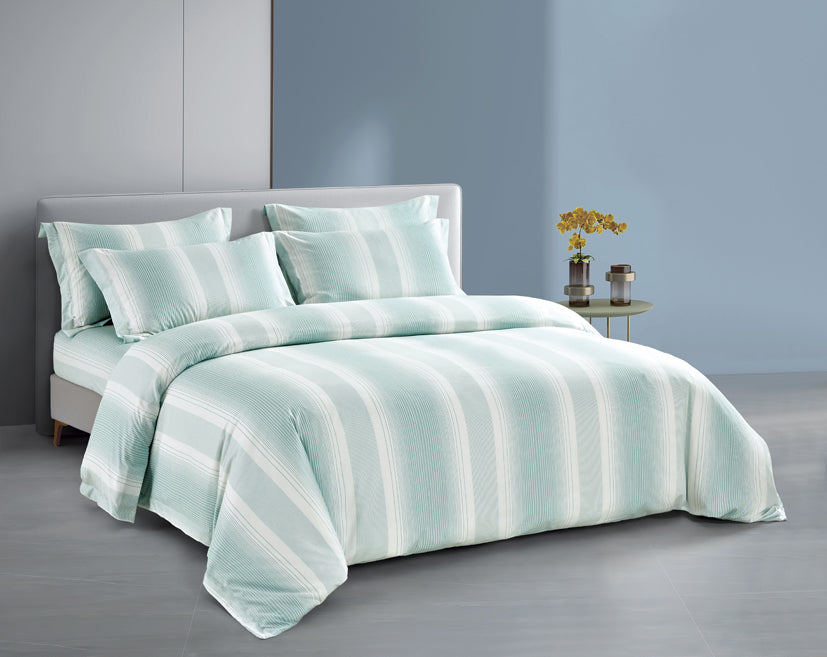Epinova Urutora Series 1000TC Stonewashed Yarn-Dyed Bedsheet | Fitted Sheet | Bedset (Muted Blue)